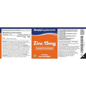 Zinc 15 mg | 150% VNR | 360 Comprimés Faciles à Avaler | 12 Mois d’Utilisation | Soutient le Système Immunitaire, les Cheveux