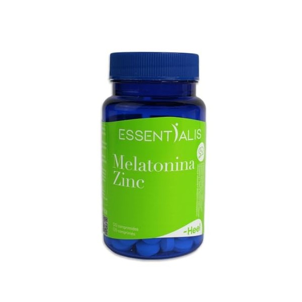 Essentialis Mélatonine + Zinc – Favorise un sommeil réparateur – 120 comprimés véganes – 4 mois – Absorption rapide – Avec zi