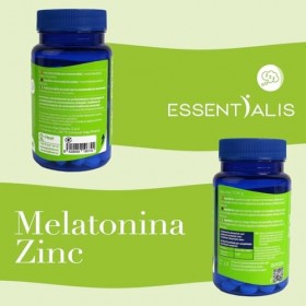 Essentialis Mélatonine + Zinc – Favorise un sommeil réparateur – 120 comprimés véganes – 4 mois – Absorption rapide – Avec zi