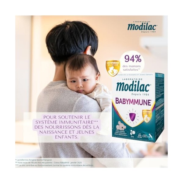 Modilac - Babymmune *, Complément Alimentaire pour Bébé - Compatible Lait Infantile et Lait Maternel - A Base de Lactoferrine