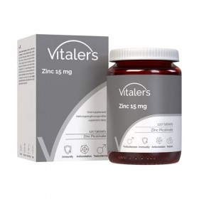 Vitalers Zinc 15 mg - 120 comprimés, végétalien, 4 mois de supplémentation, sans conservateur, composition pure
