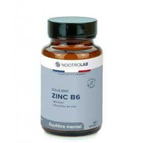 Zinc B6 – Complément Équilibre Mental et Immunité – Zinc Gluconate et Vitamine B6 – Stress, Fatigue, Peau, Immunité – 60 Gélu