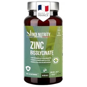 Zinc Bisglycinate – Immunité, Peau & Vitalité, Complément Alimentaire, 30 Gélules, VINDI NUTRITY, Fabriqué en France