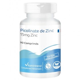 Picolinate de zinc - avec 15mg de zinc - 90 comprimés - hautement dosés - dosage sûr - végétalien - suppléments dAllemagne |