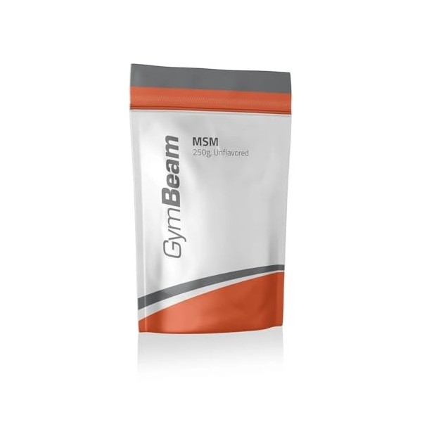 GymBeam MSM – Poudre végétalienne soluble pour articulations, os, tendons et cartilage, soutien pour sportifs, 250 g, Sans s MSM