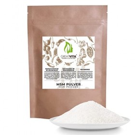 Poudre MSM - 00 g - 99,9 % pure / qualité supérieure / méthylsulfonylméthane, soufre organique sans additifs/GreatVita 400 g MSM