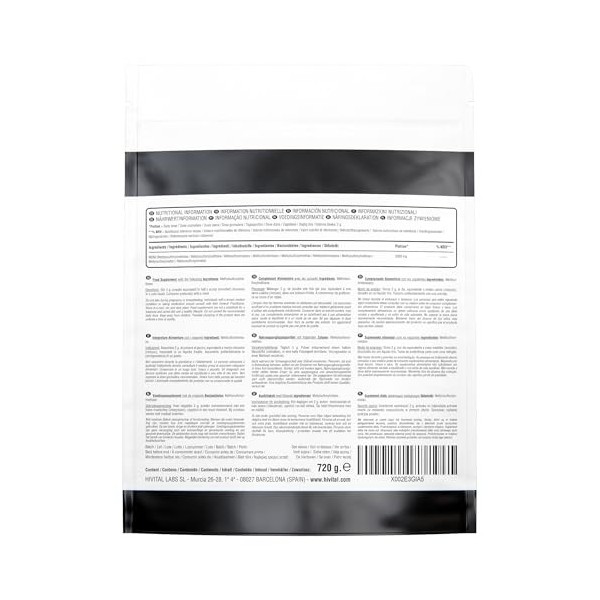 MSM 2000 mg. Paquet de 720 g. pour 1 an de traitement. Méthylsulfonylméthane 100% Végétalien. Pour la santé des articulations