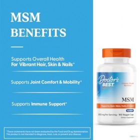 MSM with OptiMSM Vegan, 1000mg - 180 vcaps