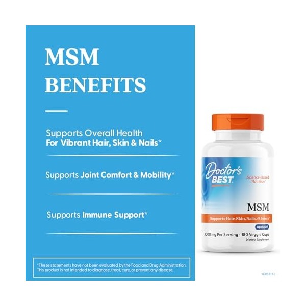 MSM with OptiMSM Vegan, 1000mg - 180 vcaps