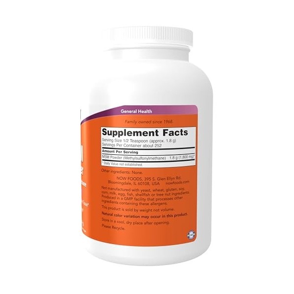 NOW Foods MSM Methylsulphonylmethane, Powder - 454g
