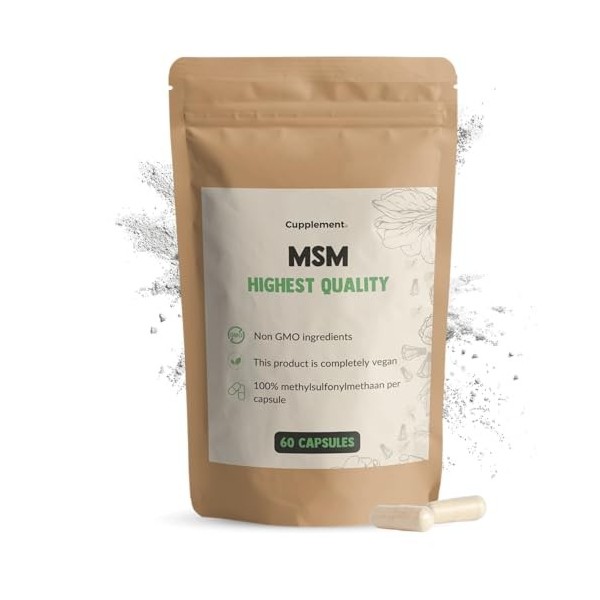 Cupplement MSM 60 comprimés | Préparations MSM | Poudre de la plus haute qualité | 500 mg par capsule