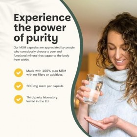 Cupplement MSM 60 comprimés | Préparations MSM | Poudre de la plus haute qualité | 500 mg par capsule