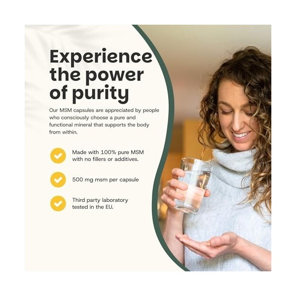 Cupplement MSM 60 comprimés | Préparations MSM | Poudre de la plus haute qualité | 500 mg par capsule