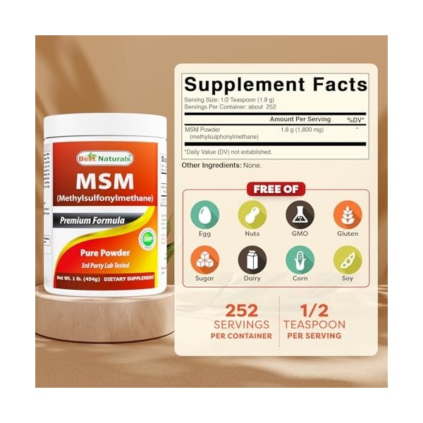 Best Naturals MSM Pure Powder, 1 Lb