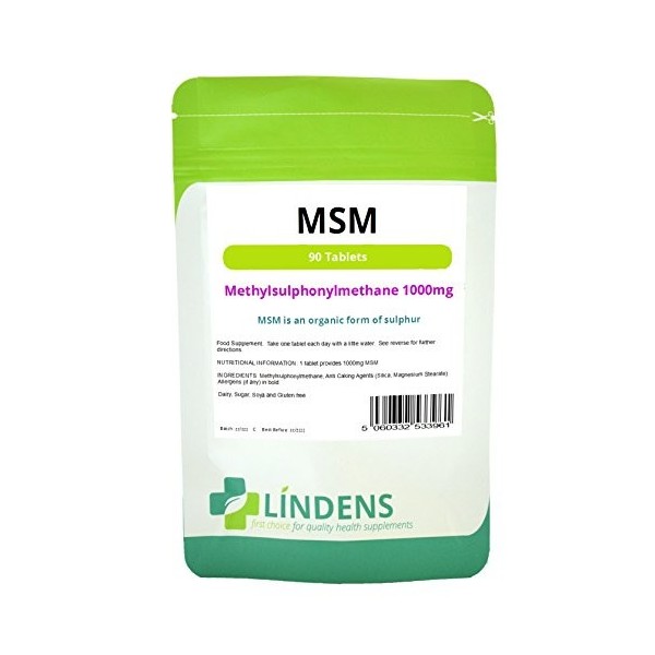 MSM Méthyl-sulfonyl-méthane 1000mg, 90 Comprimés, mixte sur la santé& mobilité