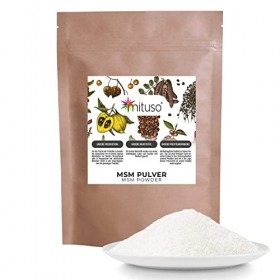 Mituso MSM Poudre 800 g – 99,9% méthylsulfonylméthane, poudre de soufre fine et organique – MSM poudre à mélanger dans leau,