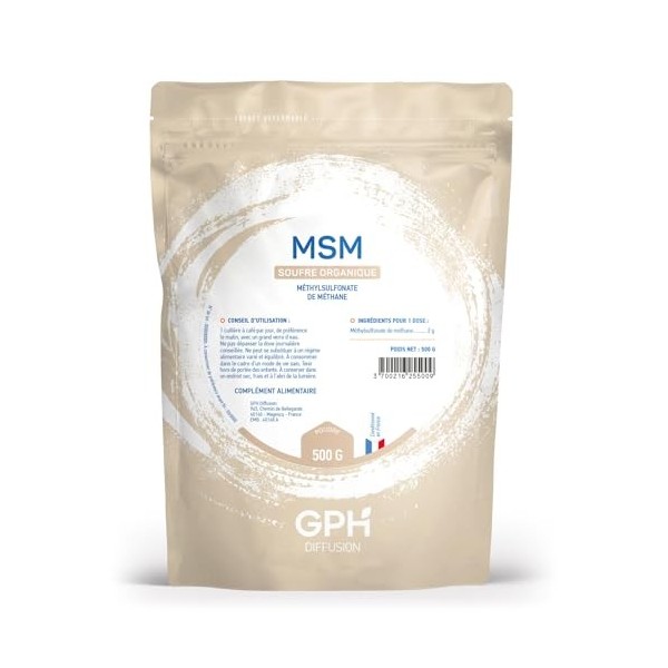 MSM - Sachet de 500 g en poudre - GPH Diffusion