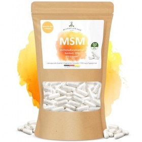 MICROFLORANA Capsules MSM 400 pièces Fabriqué en Allemagne Sans goût amer 480 mg de MSM par capsule Capsules de soufre Methyl