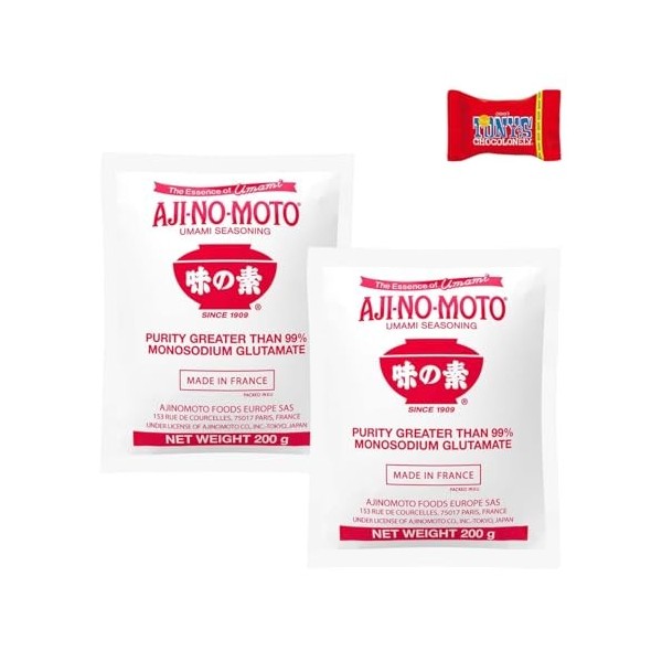 AJINOMOTO - Glutamate monosodique, 2 x 200 g , glutamate monosodique MSG , exhausteur de goût de qualité supérieure pour cu