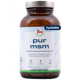 for you pur MSM OptiMSM® Methylsulfonylméthane - Poudre MSM 100% pure - 1000mg OPTI-MSM® par dose quotidienne - 180 gélules v