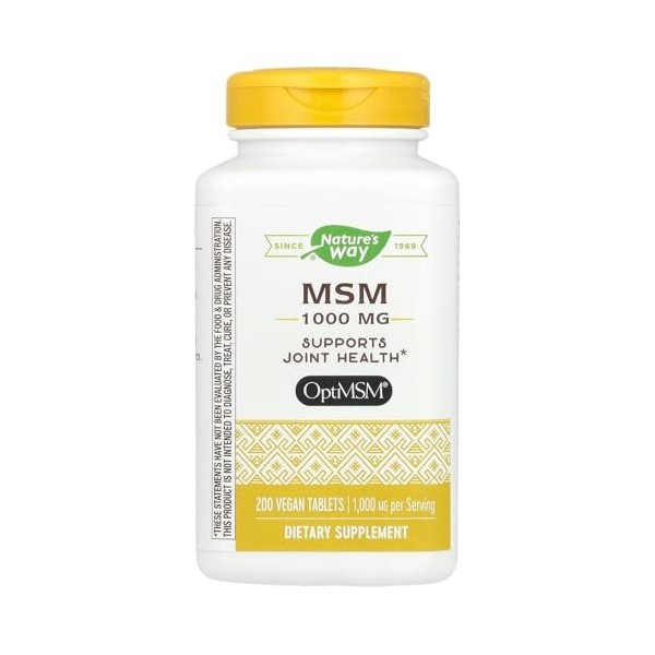 Natures Way MSM, 200 Tabs 1000 MG MSM
