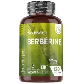 Berberine Gélules Vegan de Berbérine HCL, 4 Mois dApprovisionnement, sans Stéarate de Magnésium et sans Additifs - Extrait d