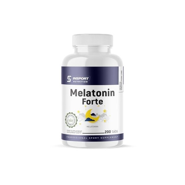 INSPORT Nutrition - Mélatonine Forte - 5mg par comprimé - 1000 Portions 200 Végétalien comprimés - Somnifère Fortement Dosé