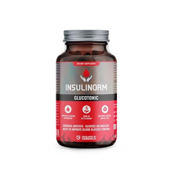 Insulinorm - 30 Capsules – Maintien des Niveaux Normaux de Glucose – avec Berbérine, Shiitake, Thé Vert, Vitamines et Minérau