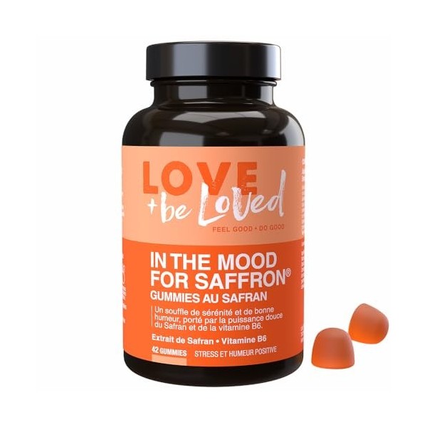 GUMMIES SAFRAN et B6｜Anti-Stress, Équilibre Émotionnel et Bonne Humeur｜Ultra Dosé 45mg ｜Arôme Naturel Mangue Bio｜Vegan, 99% 