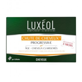 Luxéol - Chute De Cheveux Progressive - Complément Alimentaire - À Base De Capillaire de Montpellier, Plantes, Zinc & Vitamin