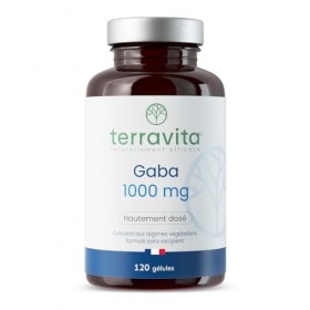 GABA 1000 mg | 120 Gélules | 100% Pur sans Excipients | Lutte contre le Stress et la Nervosité | Favorise une Humeur Positive