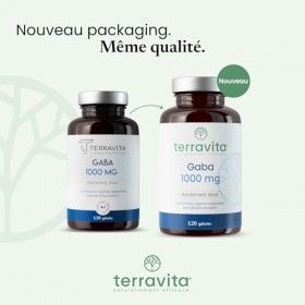GABA 1000 mg | 120 Gélules | 100% Pur sans Excipients | Lutte contre le Stress et la Nervosité | Favorise une Humeur Positive
