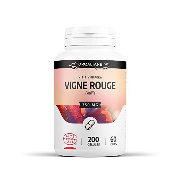Vigne Rouge Biologique | 750 mg/jour | Vitis vinifera | Certifié Ecocert | 200 Gélules
