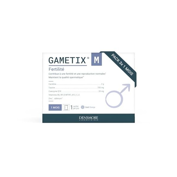 Densmore - GAMETIX M - Complément Alimentaire Fertilité et Reproduction Homme - Vitamines, Minéraux, Zinc, Sélénium, Carnitin...