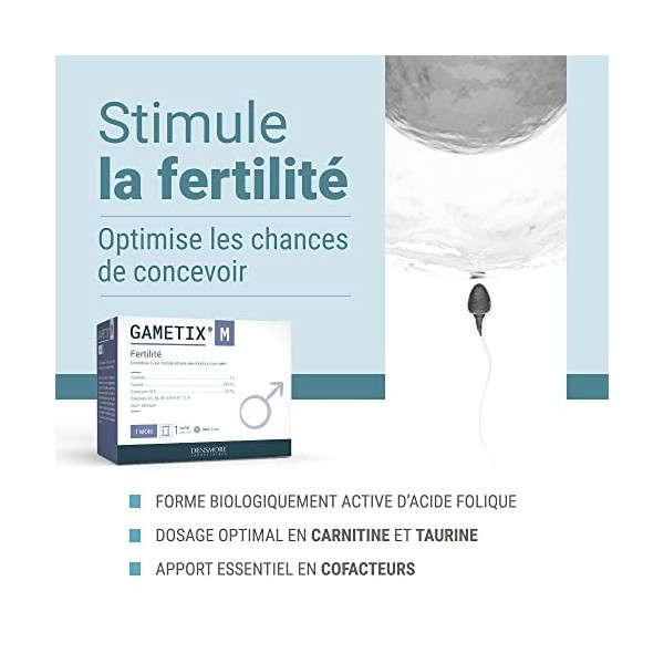 Densmore - GAMETIX M - Complément Alimentaire Fertilité et Reproduction Homme - Vitamines, Minéraux, Zinc, Sélénium, Carnitin...