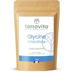 Glycine Cristallisée Pure | Alternative Vegan au Collagène | Peau, Sommeil et Santé Articulaire | Sachet Refermable 250g de P