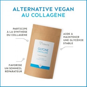 Glycine Cristallisée Pure | Alternative Vegan au Collagène | Peau, Sommeil et Santé Articulaire | Sachet Refermable 250g de P