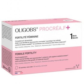 Oligobs Procréa.F+ fertilité femme | Conception, Préconception, Stress oxydatif | Myo-Inositol, Quatrefolic B9 active, Ubiqui
