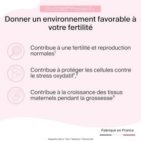 Oligobs Procréa.F+ fertilité femme | Conception, Préconception, Stress oxydatif | Myo-Inositol, Quatrefolic B9 active, Ubiqui