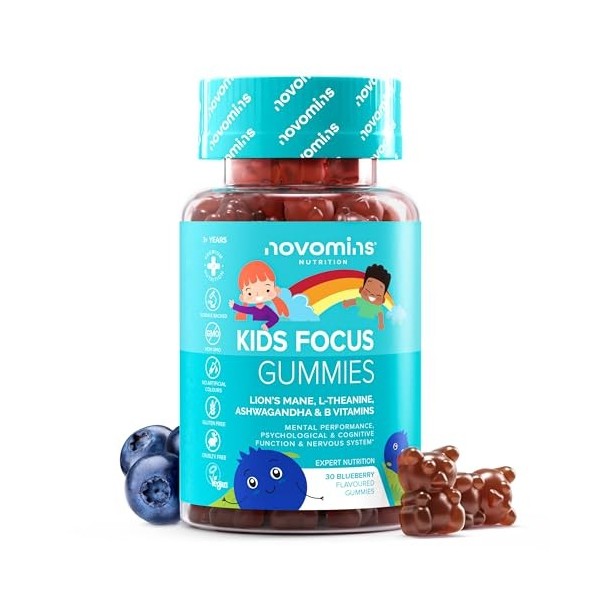 Gommes à Focus Enfants - Complément nootropique haute concentration pour le cerveau des enfants -l’énergie et l’humeur positi