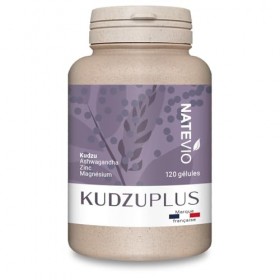 NATEVIO Kudzu Plus - 120 gélules - Complexe Renforcé 4 actifs Kudzu, Ashwagandha, Magnésium, Zinc - Sevrage efficace - Comp