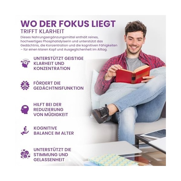 Alzuro Labs Phosphatidylsérine 200mg | 180 Capsules Végétaliennes | Soutien Cérébral, Mémoire et Cognitif Haute Puissance | T