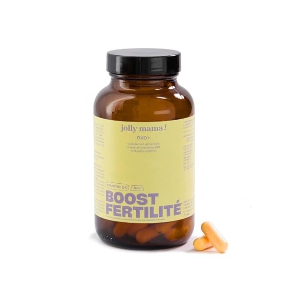Jolly mama! Ovo+ | Boost Fertilité | Zinc, NAC, CoQ10 & Tryptophane | Compatible PMA | Cure 1 Mois | Vegan | Fabriqué en Fran