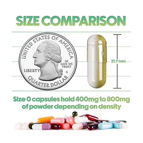 Capsules Express Capsules végétariennes vides sans gluten Certifié casher et halal Taille 0