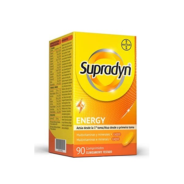 Supradyn Energy 90 comprimés + 30 cadeau | Multivitamines, minéraux et coenzyme Q10