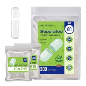ATLEMISME Capsules végétaliennes vides 00 séparées 200 pièces 