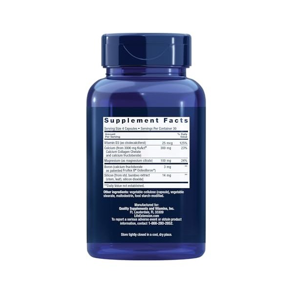 Life Extension Bone Strength Formula with Koact Vegetarian Capsules, 120 Count