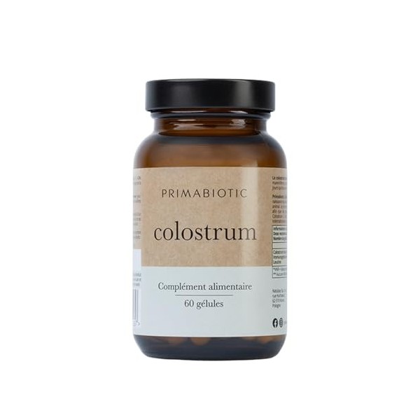 Primabiotic Colostrum – Colostrum Bovin Haute Teneur | Gélules Pures et Concentrées | Soutien Immunitaire et Digestif | Compl