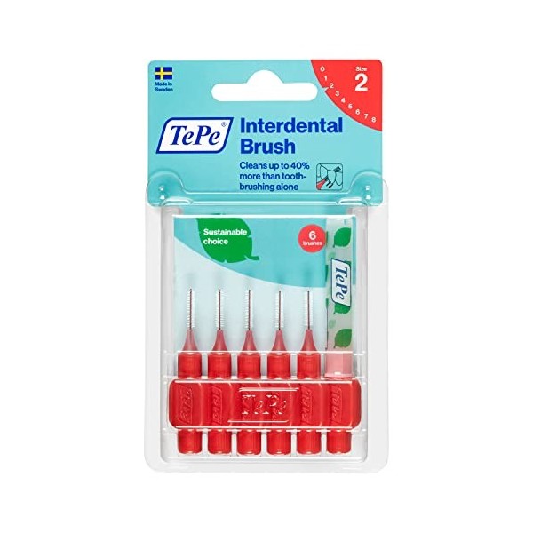 Brosse interdentaire rouge 0 5 mm 6St Soins personnels et santé