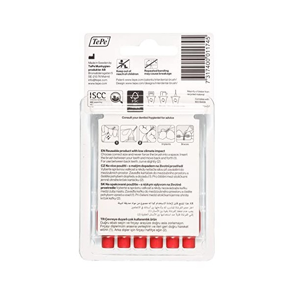 Brosse interdentaire rouge 0 5 mm 6St Soins personnels et santé